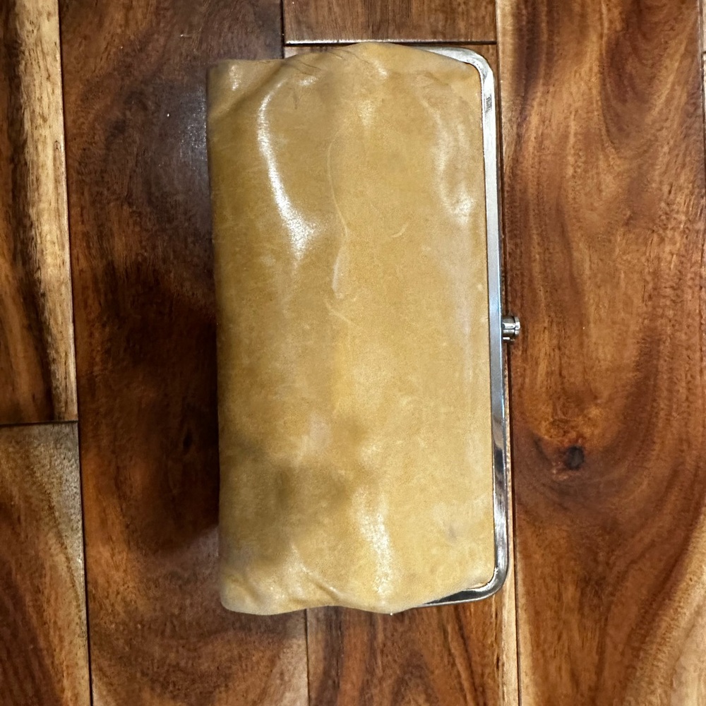 Hobo brand Yellow Leather Clutch with Silver Frame